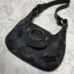 グレースコンチネンタル ブラック ワンショルダー バッグ レザーのサムネイル