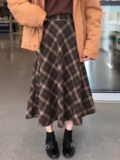 プリーツスカート チェック