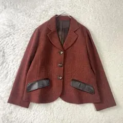 Giornea ジョルネア　ウール　ヘリンボーン　ジャケット　オレンジ系　13+