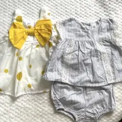 女の子　80 夏服　チュニック　ワンピース　セットアップ　ノースリーブ