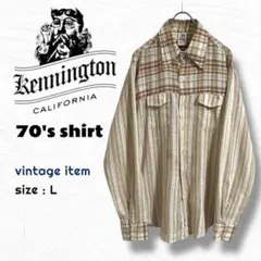 70's KENNINGTON ストライプシャツ / ヴィンテージ 総柄 古着