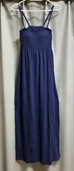 ユニクロ　キャミソールロングワンピース ネイビー M
