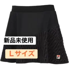 【新品未使用】FILA 25年秋冬 新作 ベロア スコート ブラック Lサイズ