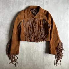 希少XL SCHOTT フリンジ ウエスタンレザージャケット スエード