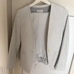 PLST ノーカラージャケット ライトグレー