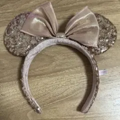 ディズニー ミニーマウス　カチューシャ 耳ヘアバンド ローズゴールド