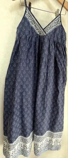 アースミュージック&エコロジー エスニック調 花柄 キャミワンピース ロング