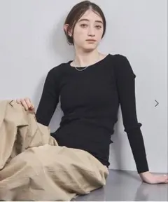 【極美品】HYKE ハイク　リブ ロングスリーブ カットソー　ブラック 2026年最新】HYKE レディース 長袖 Tシャツ・カットソーの人気アイテム