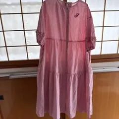 サマンサモスモス　赤と白のストライプワンピース 五分袖　タグ付き新品