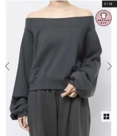 Ungrid オフショルスウェット チャコールグレー