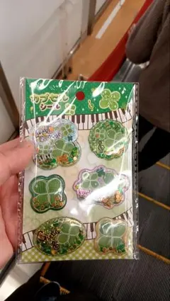 カプセルシール クローバー　シール帳　セリア　平成レトロ シャカシャカ