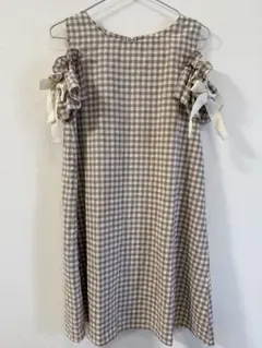 toccocloset トッコクローゼット ギンガムチェックリボン ワンピース