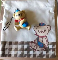 郵便局キャンペーン(非売品)◆ぽすくま フィギュアストラップ ＆ミニ巾着
