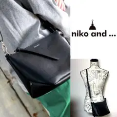 niko and ... ロゴ エンブレム デザイン レザー ショルダーバッグ