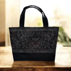 本場大島紬と正絹帯のトートバッグ