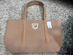 ■新品■フェイラー オールドテディワッペントートバッグ ベージュLL 大