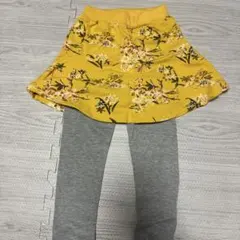 花柄イエロースカートとレギンスセット