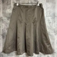 COMME CA ISM コムサイズム 膝丈スカート 茶 ブラウン シンプル L