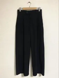 【無印良品】ストレッチ起毛タックワイドパンツ婦人Ｓ・黒