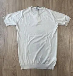 JOHN SMEDLEY ジョンスメドレー ベージュコットンクルーネック 半袖Sのサムネイル