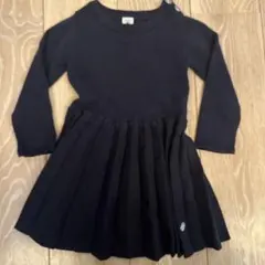 ネイビーの長袖ワンピース 3歳用