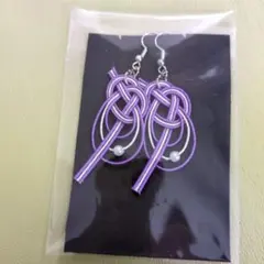 水引ピアス　あわじ結び　ハンドメイド