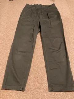 coen ダークグリーン チノパン Lサイズ　ウエストゴム　美品