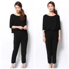 新品タグ付き♡ビームスライツ 7分袖オールインワン サロペット ブラック 38