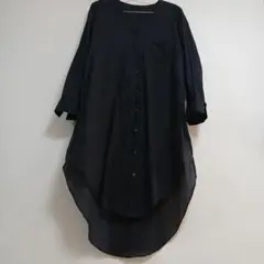 MEDOC　ブラック 長袖 Vネック シャツ