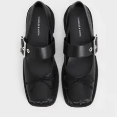 CHARLES & KEITH スクエアトゥーボウバックルメリージェーン25cm