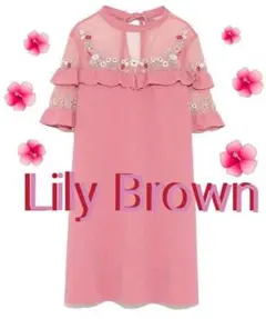 LILY BROWN リリーブラウン シースルー花柄刺繍ワンピース