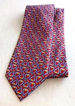 未使用GUCCIシルク 赤 幾何学模様 ネクタイ