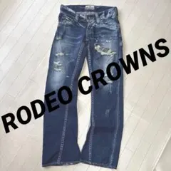 ロデオクラウンズ フレアデニム ダメージ　ブーツカット　ローライズ日本製 ギャルのサムネイル