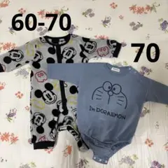 ミッキー　ドラえもん　ロンパース