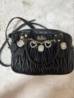 正規品♡リズリサ♡ビジューキルティングハンドバッグ♡ブラック