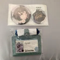 叶 缶バッチ(2種)＆ネームホルダーセット