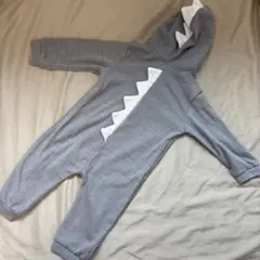 恐竜デザインロンパース グレー