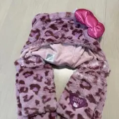 USJ ユニバ　マフラーハット ハローキティ ヒョウ柄 ピンク