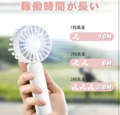 ミニ扇風機 ハンディファン 携帯用 卓上 手持ち扇風機 白 USB充電式
