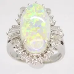 Pt900 プラチナ天然ウォーターオパール リング 高品質❣️ - メルカリ
