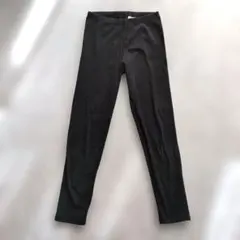 ユニクロ 150 GIRLS リブレギンス（10分丈）黒