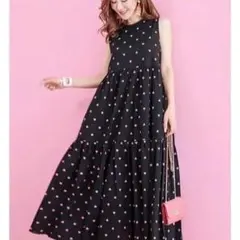 1 2026SS 完売品 新品 OBLI ストライプハート刺繍ワンピース ブルー