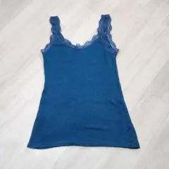 2WAYリブレースタンクトップ　ブルー　グリーン