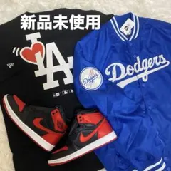【ニューエラ×ジョーダン】ドジャース応援コーデ　スタジャン　Tシャツ　スニーカー