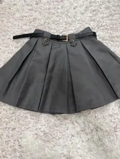 GRL ベルトインパン裏地付きプリーツボタンミニスカート