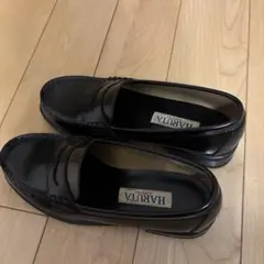 HARUTA ブラックレザー ローファー