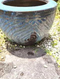 特大500mm 練込 矢羽根文様 火鉢 鉢 底銘「特ラ」ラサ工業? レトロ