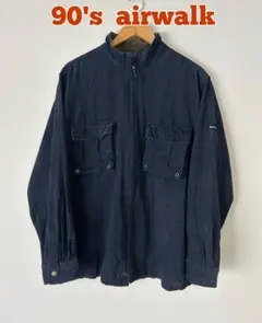 airwalk 長袖シャツ　ジップアップシャツ　スタンドカラー　90's 古着