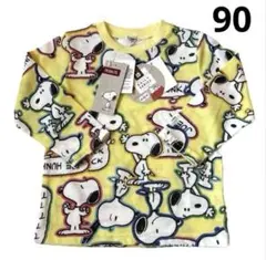 新品 未使用 ベビー キッズ 長袖 Tシャツ スヌーピー イエロー 90