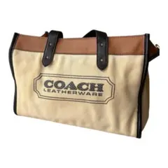 COACHコーキャンバス✕レザー2WAY ハンドバッグショルダーバッグ